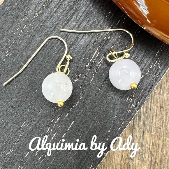 Alquimia Gold and White Earrings Elegant Jewelry - Picture 1 of 1
